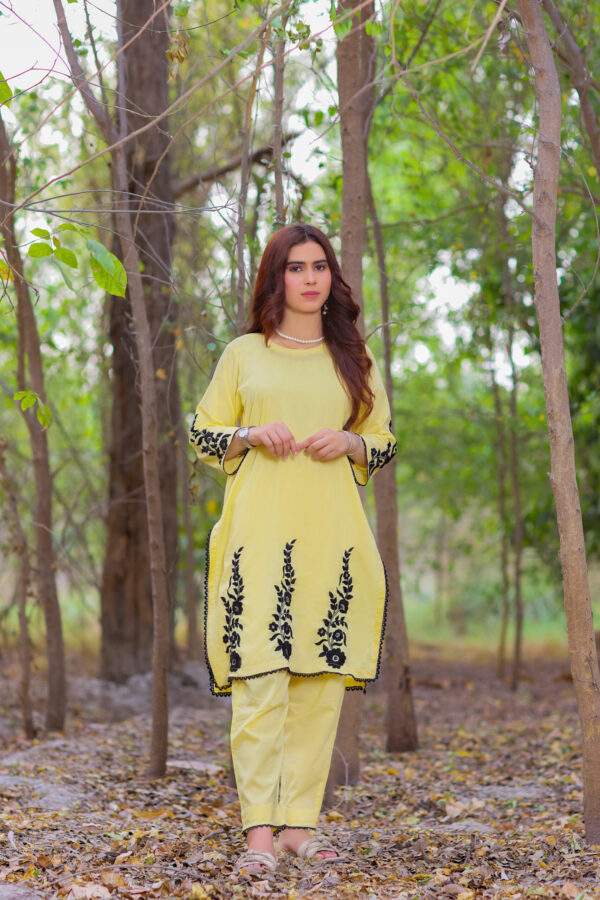 Yellow 2-Piece Embroidered Lawn Suit - Image 2