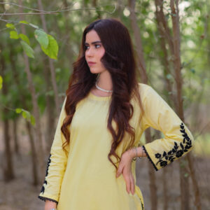 Yellow 2-Piece Embroidered Lawn Suit