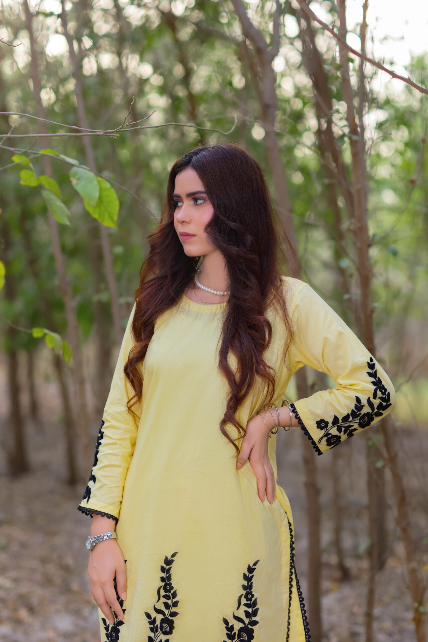 Yellow 2-Piece Embroidered Lawn Suit