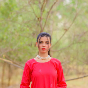 Red Embroidered 2-Piece Lawn Suit