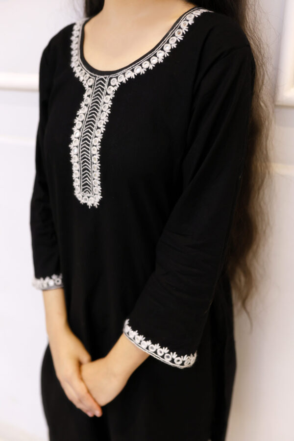 Elegant Black & White Embroidered 2-Piece - Image 2