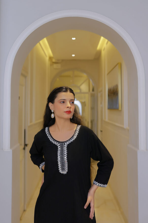Elegant Black & White Embroidered 2-Piece - Image 4